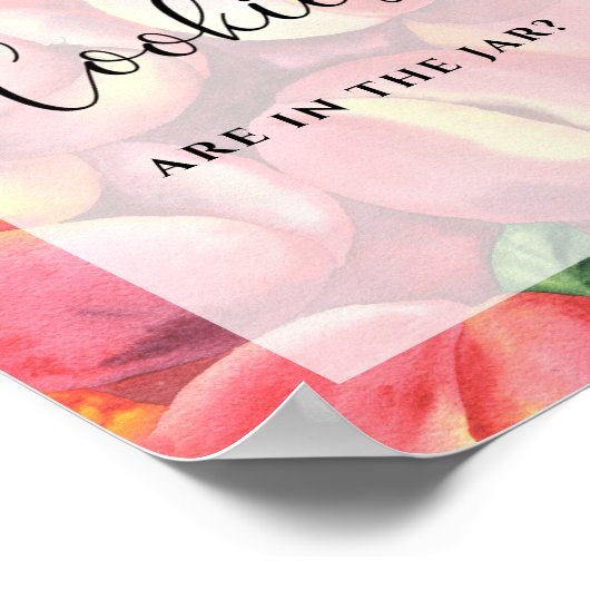 Waterverf perziken - raad eens hoeveel koekjes poster (Hoek)