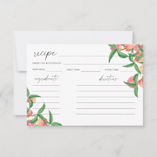 Waterverf perziken - Receptenkaart (Voorkant)