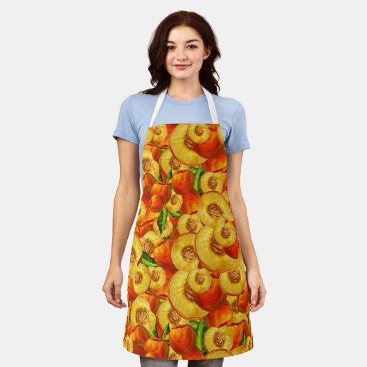 Waterverf perziken schort (Gedragen)