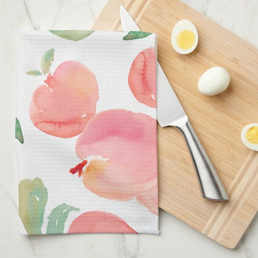 Waterverf perziken theedoek (Quarter Fold)