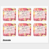 Waterverf perziken - Voor de bibliotheek van Vierkante Sticker (Vel)