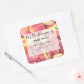 Waterverf perziken - Voor de bibliotheek van Vierkante Sticker (Envelop)