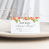 Waterverf perziken voorspellen hoeveel snoepjes er informatiekaartje