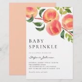 Waterverf Perziken Zomer Baby Sprinkle Invitation (Voorkant / Achterkant)