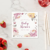 waterverf perzikflorale baby shower servet (Insitu)