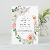 Waterverf Perzikkleurig en wit Lijst Ovaal Kaart (Staand voorkant)