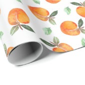 Waterverf perzikpatroon Cadeaupapier (Rol Hoek)
