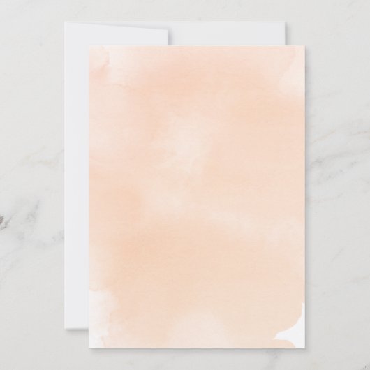 Waterverf Perzikplein Baby Kaart (Achterkant)