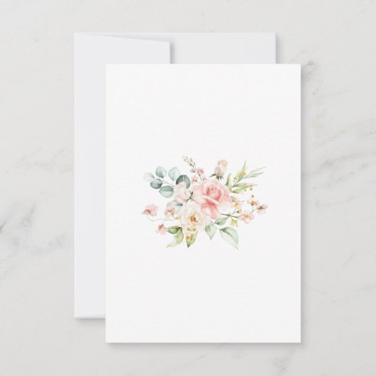 Waterverf Perzikroze bleekventilator Opslaan Datum Kaart (Achterkant)