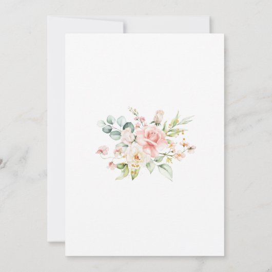 Waterverf Perzikroze Blush Flower Vrijgezellenfees Kaart (Achterkant)