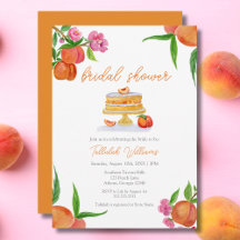 Waterverf Perziktaart Met Bloesems Bruidsdiner