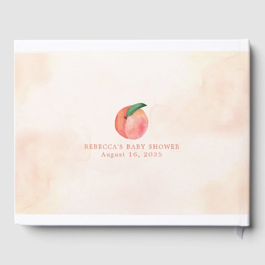 Waterverf Perzikwensen voor Baby Gastenboek (Achterkant)