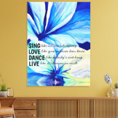 Waterverf Perzisch Blauwe Lelies Petalen Patroon k Canvas Afdruk (Insitu (Woonkamer))