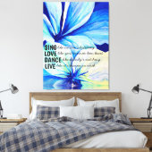 Waterverf Perzisch Blauwe Lelies Petalen Patroon k Canvas Afdruk (Insitu (Slaapkamer))