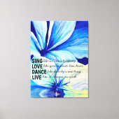 Waterverf Perzisch Blauwe Lelies Petalen Patroon k Canvas Afdruk (Voorkant)