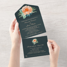 Waterverf Perzische Blauwgroen bruiloft