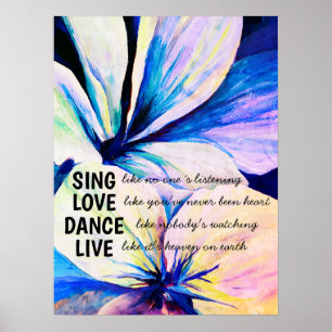 Waterverf Perzische Lilies Petals Inspirerend Poster