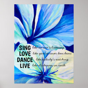 Waterverf Perzische Lilies Petals Inspirerend Poster