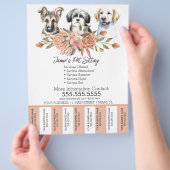 Waterverf Pet Business Dog Tear Off Strips Flyer (Hand)