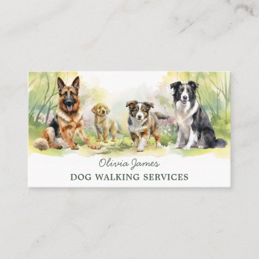 Waterverf Pet Care Dog Visitekaartje (Voorkant)