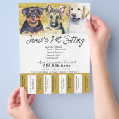 Waterverf Pet Dog Business Tear Off Strier Flyer (Hand)