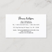 Waterverf Pet Dog Trainer Labrador Retriever Visitekaartje (Achterkant)