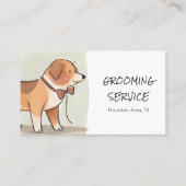 Waterverf Pet Grooming met Corgi Visitekaartje (Voorkant)