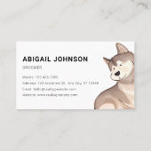 Waterverf Pet Grooming met Husky Visitekaartje (Achterkant)