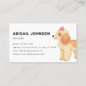 Waterverf Pet Grooming met Poedel Visitekaartje (Achterkant)