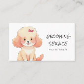 Waterverf Pet Grooming met Poedel Visitekaartje (Voorkant)