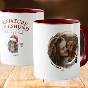 Waterverf Pet Portrait Christmas Dachshund Mok