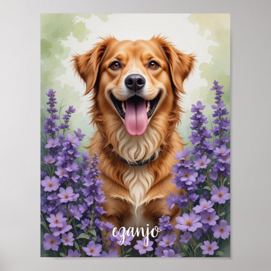 Waterverf Pet Portrait Painting, gepersonaliseerde Poster (Voorkant)