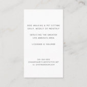 Waterverf Pet Sitter Dog Walker Groomer Visitekaartje (Achterkant)