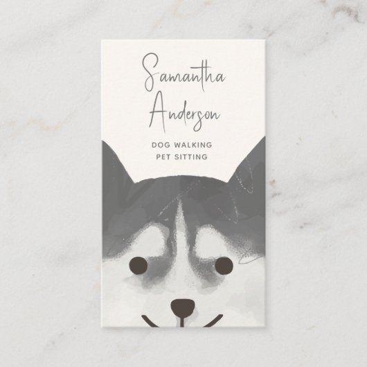 Waterverf Pet Sitter Dog Walker Groomer Visitekaartje (Voorkant)