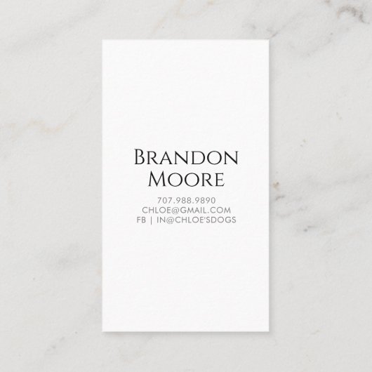 Waterverf Pet Sitter Dog Walker Visitekaartje (Achterkant)