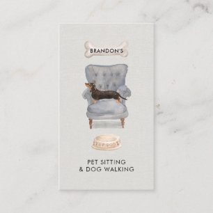 Waterverf Pet Sitter Dog Walker Visitekaartje