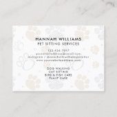 Waterverf Pet Sitting Services Visitekaartje (Achterkant)