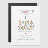 Waterverf Peter de Konijn Magnetische Uitnodiging (Voorkant / Achterkant)