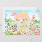Waterverf Peter de Konijn Paaseierveer Feestdagenkaart (Voorkant)