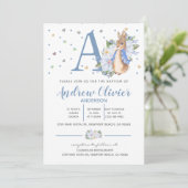 Waterverf Peter Rabbit Baby Christening Kaart (Staand voorkant)