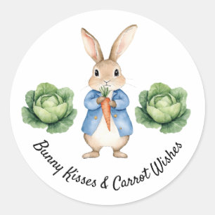 Waterverf Peter Rabbit Garden Kool Baby shower Ronde Sticker
