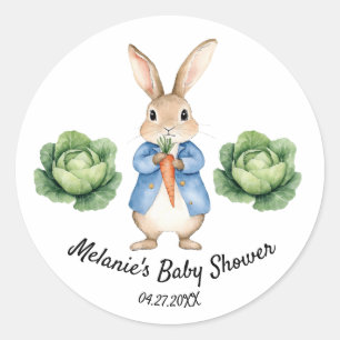 Waterverf Peter Rabbit Garden Kool Baby shower Ronde Sticker