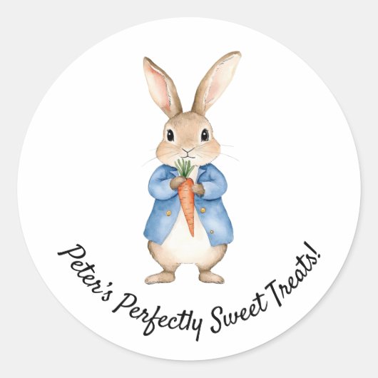 Waterverf Peter Rabbit Garden Party Baby shower Ronde Sticker (Voorkant)