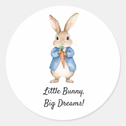 Waterverf Peter Rabbit Garden Party Baby shower Ronde Sticker (Voorkant)