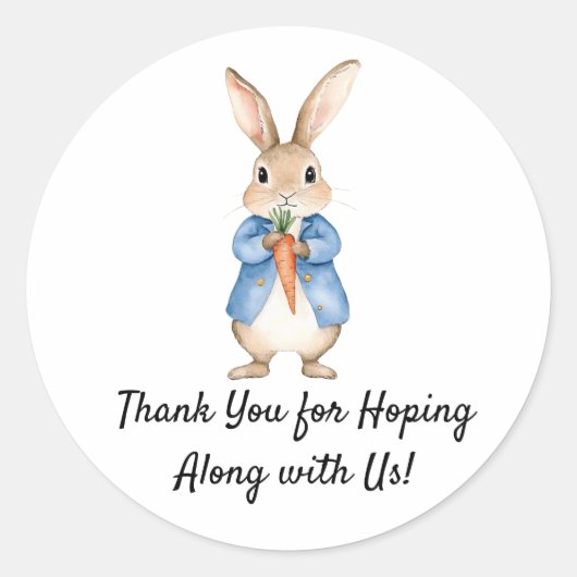 Waterverf Peter Rabbit Garden Party Baby shower Ronde Sticker (Voorkant)