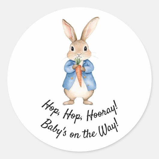 Waterverf Peter Rabbit Garden Party Baby shower Ronde Sticker (Voorkant)