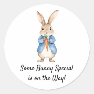 Waterverf Peter Rabbit Garden Party Baby shower Ronde Sticker