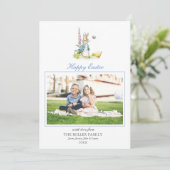 Waterverf Peter Rabbit Kinder paasfoto Feestdagenkaart (Staand voorkant)