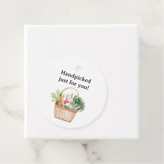 Waterverf Peter Rabbit Veggie Basket Baby shower Bedankjes Labels (In situ)