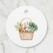 Waterverf Peter Rabbit Veggie Basket Baby shower Bedankjes Labels (Achterkant)